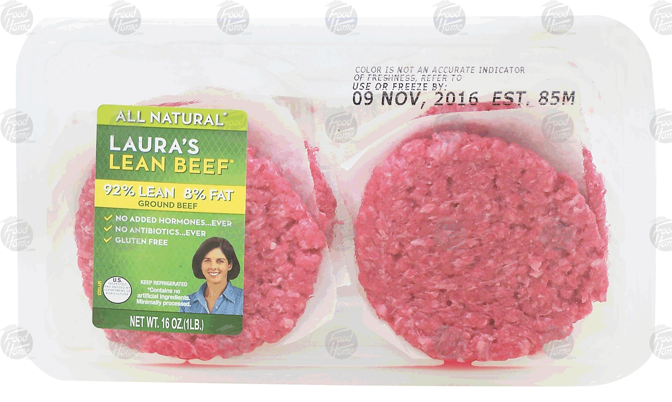 Laura's Lean Beef  ground beef patties, 4-count Full-Size Picture